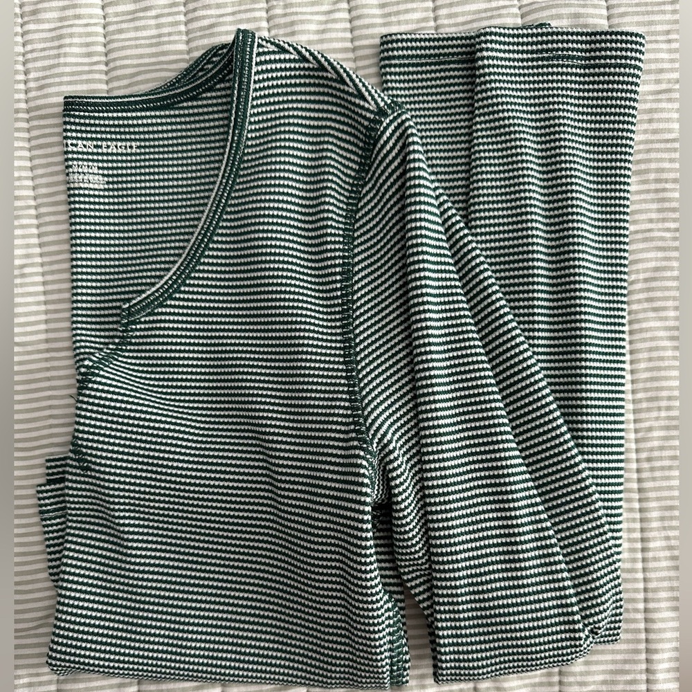 American Eagle Striped Crop Shirt